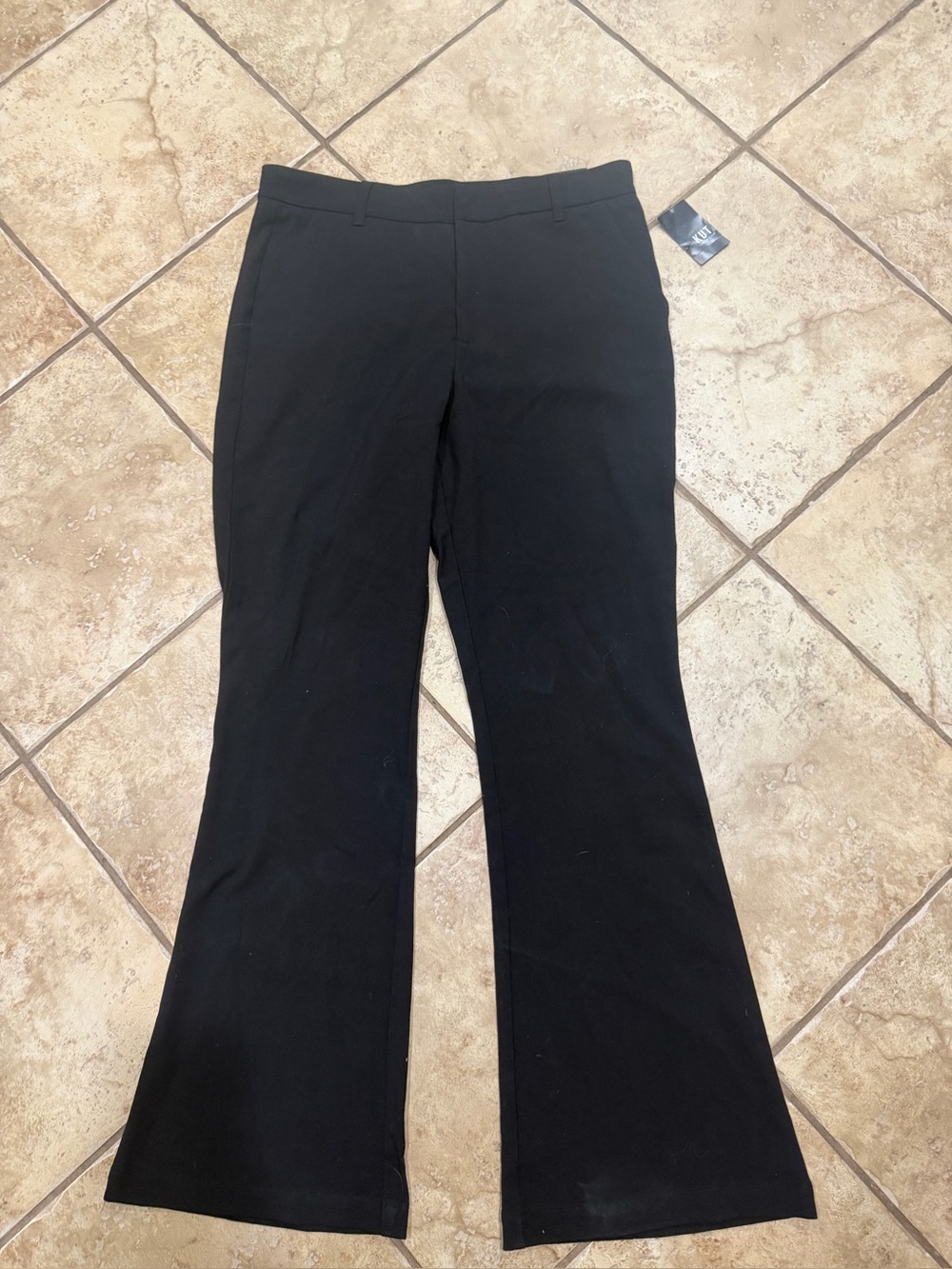 KUT from the Kloth Stella High Rise Flare Trouser Pants Black Size 10 Womens NWT